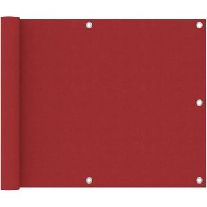 The Living Store Balkonscherm 75x500 cm oxford stof rood - Balkonscherm - Privacy Screen - Balkondecoratie - Buitenschutting - Windscherm