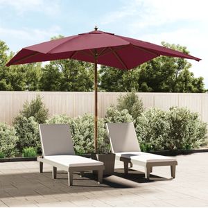 The Living Store Parasol Bordeauxrood 300x300x273 cm - UV-beschermend polyester