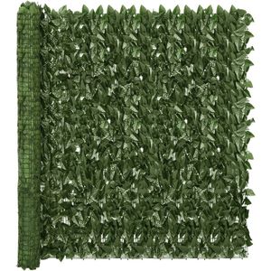 Balkonscherm met donkergroene bladeren 400×100 cm