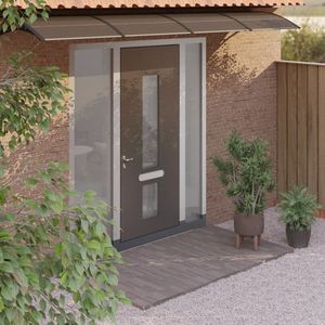 The Living Store Deurluifel 300x100 cm polycarbonaat zwart - Deurluifel - Veranda Overkapping - Regenbescherming - Zonnebescherming - Balkonoverkapping