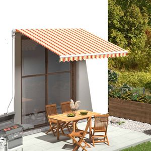 The Living Store Vervangingsdoek voor luifel 3,5x2,5 m geel en oranje - Luifeldoek - Zonnescherm - Tuinzomer - Buitendecoratie - Veranda