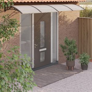 The Living Store Deurluifel 400x100 cm polycarbonaat zwart - Deurluifel - Polycarbonaat - Veranda - Overkapping - Regenbescherming