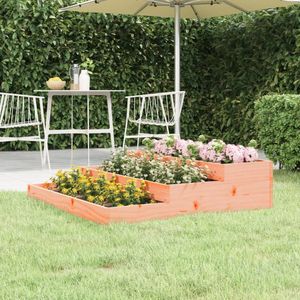 The Living Store Plantenbak 107x107x27 cm massief douglashout - Plantenbak - Houten Plantenbak - Douglas Houten Plantenbak - Trappenvormige Plantenbak - Siertuinbak
