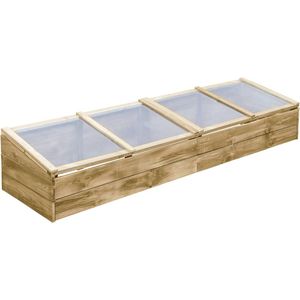 The Living Store Houten Tuinkas - 200 x 50 x 25/35 cm - Overkapping - Naturel - Geïmpregneerd dennenhout