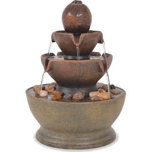 The Living Store Binnenfontein met pomp polyresin - Binnenfontein - Waterornament - Zen Tuin - Rustig - Sierlijke