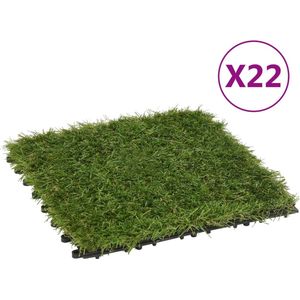 The Living Store - Grastegel - Kunstgras - 30x30 cm - Opeengepakt - Groen - Polyethyleen