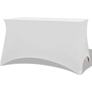 The Living Store Tafelhoes stretch wit 183x76x74 cm 2 st - Tafelhoes - Stretch Tafelhoes - Tafeldekking - Feesttafel - Decoratieve Tafelhoes