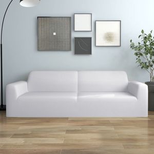 The Living Store Sofa beschermhoes - Rekbare polyester jersey - Wit - 190-230 cm - Herbruikbaar