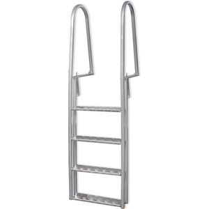 Zwembadladder, SucceBuy 3-traps Taupe Zwembadladder Met 2 Leuningen Ondersteunt 181 Kg Voor Zwembaden Van 91 Tot 122 Cm