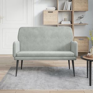 Sitzbank Hellgrau 108x79x79 cm Samt - Samtsofa - Wohnzimmersofa - Couch - Bank - Grau Sofa - The Living Store