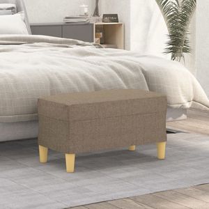 The Living Store Bankje 70x35x41 cm stof taupe - Zitbank - Bankje - Stoffen Bank - Taupe Bank - Kleine Bank