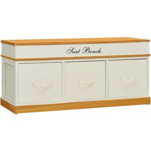 The Living Store Opbergbank - Opslagbank - Houten Bank - Zitbank - Meubilair - Salontafel