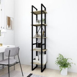 The Living Store Boekenkast - Sonoma Eiken - 40 x 30 x 105 cm - bewerkt hout en metaal