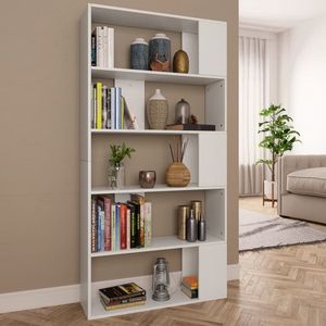 The Living Store Boekenkast - 80 x 24 x 159 cm - 5 vakken - Wit - Spaanplaat