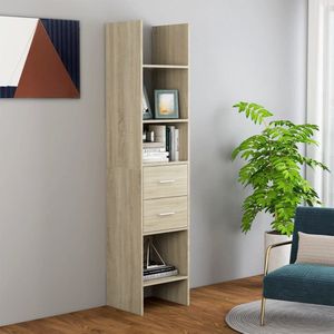 The Living Store Opbergkast Sonoma Eiken - 40 x 35 x 180 cm - Stevig en Duurzaam