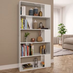 vidaXL Houten Boekenkast - Boekenkast - Boekenkast/kamerscherm 80x24x159 cm hoogglans wit - Witte Boekenkast - Bibliotheek - Opslagmeubel