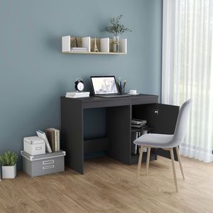The Living Store Bureau 100x50x76 cm bewerkt hout grijs - Escrituur - Bureaublad - Kantoormeubel - Home Office - Houten Bureau