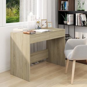 The Living Store Werktafel - Sonoma Eiken - 101 x 50 x 76.5 cm - 2 Lades