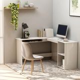 The Living Store L-vormig Hoekbureau - 120 x 140 x 75 cm - Hoogglans wit