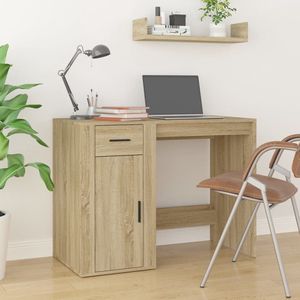 The Living Store Bureau Sonoma Eiken - 100 x 49 x 75 cm - Met lade en kastje