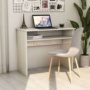 The Living Store Bureau - Strak en modern - Bewerkt hout - 90x50x74 cm - Met opbergschap