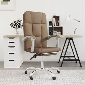 The Living Store Verstelbare Bureaustoel Bruin - Stof - 63x59 cm - Verstelbare rugleuning en voetensteun - Handig 360
