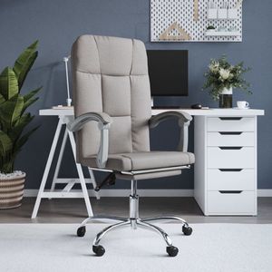 The Living Store bureaustoel - verstelbaar - taupe - 63x59x(114.5-124)cm - ademend - duurzaam