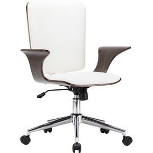 The Living Store Bureaustoel - Elegante bureaustoel - Ergonomisch ontwerp - Kunstleren bekleding - Verstelbaar - 69 x 61 cm