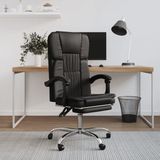 The Living Store Verstelbare bureaustoel - Zwart kunstleer - Duurzaam - Comfortabel - 63x56x122cm - Inclusief montagehandleiding