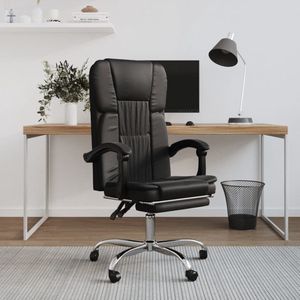 The Living Store Verstelbare bureaustoel - Zwart kunstleer - Duurzaam - Comfortabel - 63x56x122cm - Inclusief