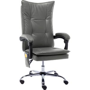 Massage-Bürostuhl Anthrazit Kunstleder - Massage Stuhl - Bürostuhl - Ergonomischer Stuhl - Sitzheizung - Höhenverstellbar - The Living Store