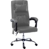 The Living Store Ergonomische Kantoorstoel - Massage- en Ligfunctie - Antraciet - 60 x 64 x (112 - 121) cm - Inclusief Nekkussen