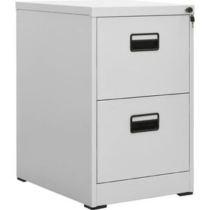 The Living Store Archiefkast - Staal - 46 x 62 x 72.5 cm - 2 lades - Met slot