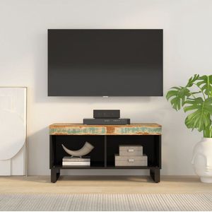 The Living Store Tv-meubel 85x33x43-5 cm massief gerecycled hout - Cd of dvd-opbergsysteem