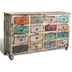 The Living Store Vintage Kast - Gerecycled Hout - 154x42x92 cm