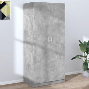 Kleiderschrank Betongrau 80x52x180 cm Holzwerkstoff - Holzschrank - Garderobenraum - Einbauschrank - Kommode - Möbel Online Kaufen - The Living Store
