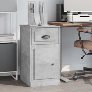 Beistellschrank mit Schublade Betongrau 40x50x75 cm - Schreibtischregal - Wohnzimmermöbel - Kommode - Holzmöbel - Beton Grau Möbel - The Living Store