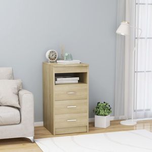 Sideboard mit Schubladen Sonoma-Eiche 40x50x76 cm Holzwerkstoff - Sideboard - Kommode - Aufbewahrungsschrank - Wohnzimmermöbel - Schlafzimmermöbel