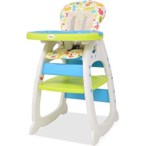 vidaXL Kinderstoel met blad 3-in-1 verstelbaar blauw en groen