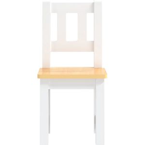 The Living Store 3-delige Kindertafel- en stoelenset MDF wit en grijs - Kindertafel - Kinderstoel - Houten Tafel - Eetkamerstoel - Kids Furniture