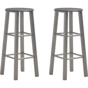 The Living Store Barkrukken 2 st MDF antraciet - Barstoelen - Barkrukken - Stoelen - Eetkamerstoel - Industriële Meubels