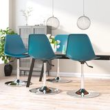 The Living Store Eetkamerstoelen - Turquoise - PP en verchroomd metaal - 46 x 56 cm - Ergonomisch