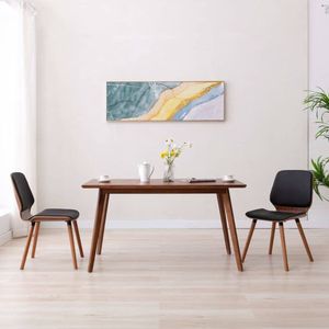 The Living Store Eetkamerstoelen - Set van 2 - Kunstleer - Zwart - 48x62.5x85 cm