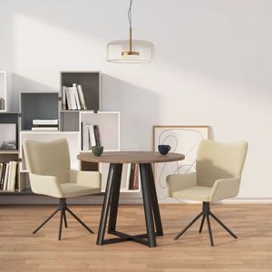 The Living Store Draaibare Eetkamerstoelen - Fluweel - Stevig Frame - Comfortabel - 360 graden draaibaar - Crème - Afmetingen- 55 x 56 x 85.5 cm - 2 stuks