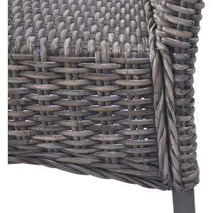 The Living Store Kubu Rattan Eetkamerstoelen - 46 x 61 x 93 cm - Bruin/Greywash