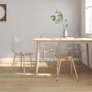 The Living Store Eetkamerstoelen 4 st PET transparant - Eetkamerstoelen - Transparante Stoelen - Kunststof Stoelen - Moderne Stoelen - Ergonomische Stoelen