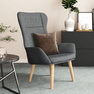 The Living Store Relaxstoel - Donkergrijze stof - Stabiel frame - Hoogwaardig materiaal - Brede toepassing - Afmetingen- 70 x 77 x 94 cm