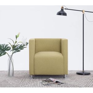 The Living Store Kubus Fauteuil - Groen Polyester - 69x54x71 cm - Ergonomisch Design