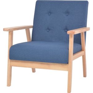 The Living Store Fauteuil - Comfortabele zithoek - Blauw - 64.5 x 67 x 73.5 cm - Polyester