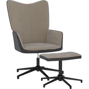 The Living Store Relaxstoel - - Fauteuil - 62x68x98 cm - Lichtgrijs